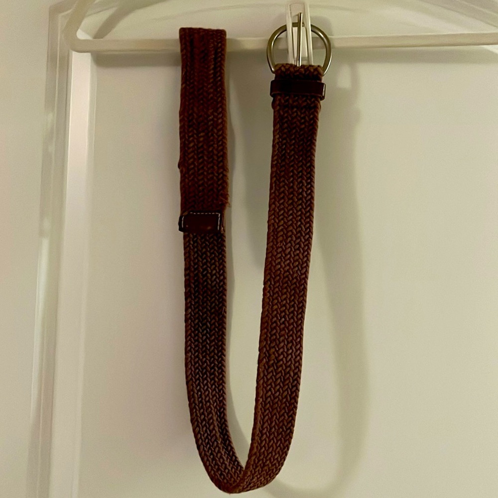 Brown weave chunky belt